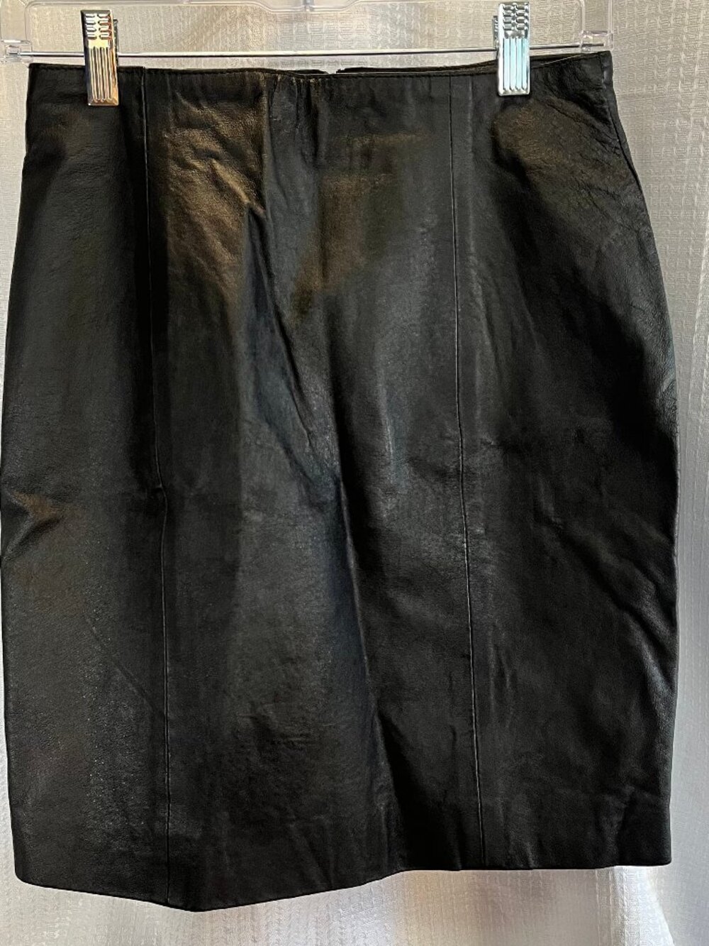 Vintage Wilsons Black Leather Pencil Skirt size 6